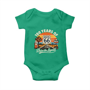 Vintage Highway 66 100th Anniversary 2026 Americana Road Trip Souvenir Baby Onesie TS14 Irish Green Print Your Wear