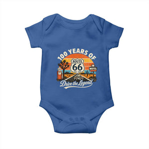 Vintage Highway 66 100th Anniversary 2026 Americana Road Trip Souvenir Baby Onesie TS14 Royal Blue Print Your Wear