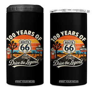 Vintage Highway 66 100th Anniversary 2026 Americana Road Trip Souvenir 4 in 1 Can Cooler Tumbler TS14 One Size: 16 oz Black Print Your Wear