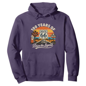 Vintage Highway 66 100th Anniversary 2026 Americana Road Trip Souvenir Hoodie TS14 Purple Print Your Wear