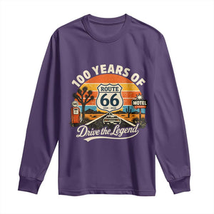 Vintage Highway 66 100th Anniversary 2026 Americana Road Trip Souvenir Long Sleeve Shirt TS14 Purple Print Your Wear