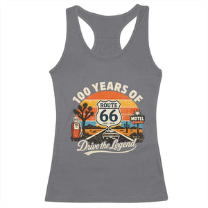 Vintage Highway 66 100th Anniversary 2026 Americana Road Trip Souvenir Racerback Tank Top TS14 Charcoal Print Your Wear