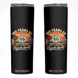 Vintage Highway 66 100th Anniversary 2026 Americana Road Trip Souvenir Skinny Tumbler TS14 Black Print Your Wear