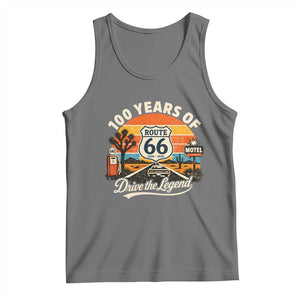 Vintage Highway 66 100th Anniversary 2026 Americana Road Trip Souvenir Tank Top TS14 Black Heather Print Your Wear