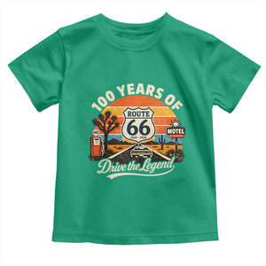 Vintage Highway 66 100th Anniversary 2026 Americana Road Trip Souvenir Toddler T Shirt TS14 Irish Green Print Your Wear