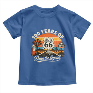 Vintage Highway 66 100th Anniversary 2026 Americana Road Trip Souvenir Toddler T Shirt TS14 Royal Blue Print Your Wear