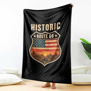 Historic Highway 66 Throw Blanket Vintage American Road Sign Americana Road Trip TS14 Print Your Wear