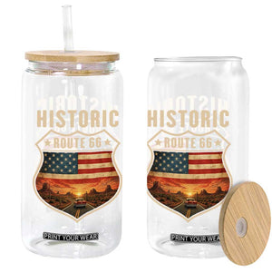 Historic Highway 66 Glass Can Vintage American Road Sign Americana Road Trip TS14 Print Your Wear