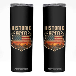 Historic Highway 66 Skinny Tumbler Vintage American Road Sign Americana Road Trip TS14 Black Print Your Wear