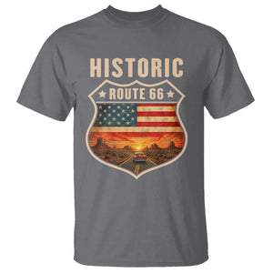 Historic Highway 66 T Shirt Vintage American Road Sign Americana Road Trip TS14 Charcoal Print Your Wear