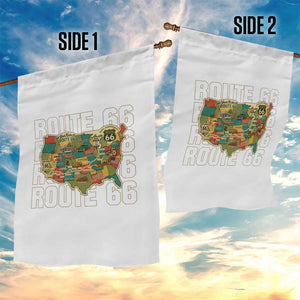 Highway 66 Travel Map 100th Anniversary 1926-2026 Garden Flag Vintage Americana Centennial Road Trip Souvenir