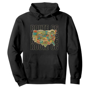 Highway 66 Travel Map 100th Anniversary 1926-2026 Hoodie Vintage Americana Centennial Road Trip Souvenir