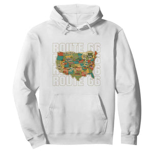 Highway 66 Travel Map 100th Anniversary 1926-2026 Hoodie Vintage Americana Centennial Road Trip Souvenir