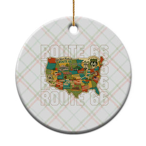 Highway 66 Travel Map 100th Anniversary 1926-2026 Ceramic Ornament Vintage Americana Centennial Road Trip Souvenir