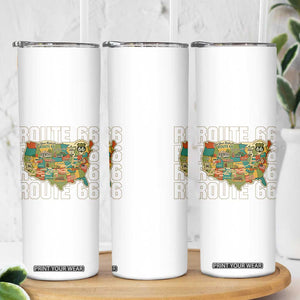 Highway 66 Travel Map 100th Anniversary 1926-2026 Skinny Tumbler Vintage Americana Centennial Road Trip Souvenir