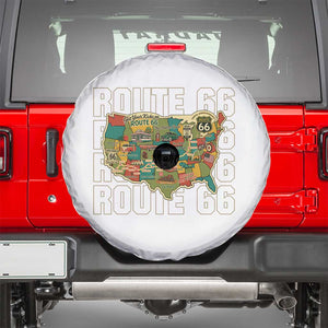 Highway 66 Travel Map 100th Anniversary 1926-2026 Spare Tire Cover Vintage Americana Centennial Road Trip Souvenir