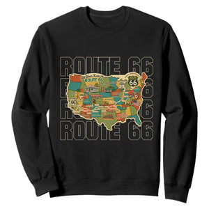 Highway 66 Travel Map 100th Anniversary 1926-2026 Sweatshirt Vintage Americana Centennial Road Trip Souvenir