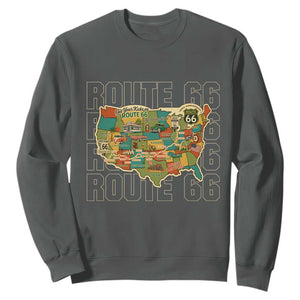 Highway 66 Travel Map 100th Anniversary 1926-2026 Sweatshirt Vintage Americana Centennial Road Trip Souvenir