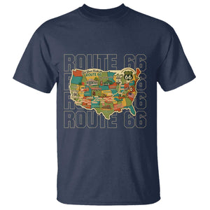 Highway 66 Travel Map 100th Anniversary 1926-2026 T Shirt Vintage Americana Centennial Road Trip Souvenir