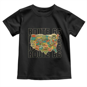 Highway 66 Travel Map 100th Anniversary 1926-2026 Toddler T Shirt Vintage Americana Centennial Road Trip Souvenir