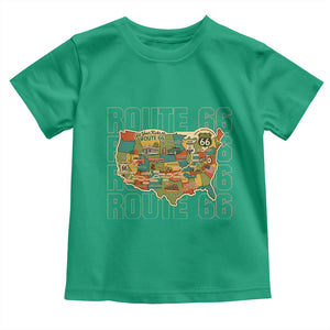 Highway 66 Travel Map 100th Anniversary 1926-2026 Toddler T Shirt Vintage Americana Centennial Road Trip Souvenir