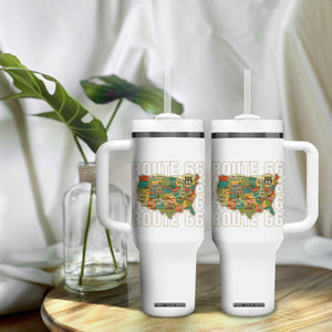 Highway 66 Travel Map 100th Anniversary 1926-2026 Tumbler With Handle Vintage Americana Centennial Road Trip Souvenir