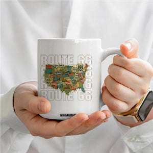 Highway 66 Travel Map 100th Anniversary 1926-2026 Coffee Mug Vintage Americana Centennial Road Trip Souvenir