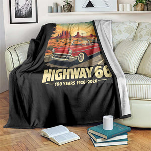 Vintage Highway 66 100th Anniversary Souvenir Throw Blanket TS14 Print Your Wear