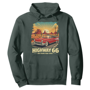 Vintage Highway 66 100th Anniversary Souvenir Hoodie TS14 Dark Forest Green Print Your Wear