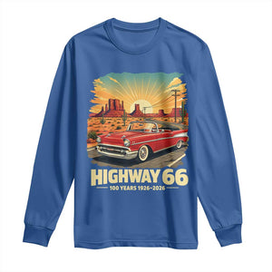 Vintage Highway 66 100th Anniversary Souvenir Long Sleeve Shirt TS14 Royal Blue Print Your Wear