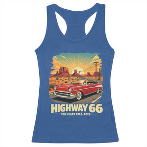 Vintage Highway 66 100th Anniversary Souvenir Racerback Tank Top TS14 Royal Blue Print Your Wear