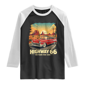 Vintage Highway 66 100th Anniversary Souvenir Raglan Shirt TS14 Black White Print Your Wear