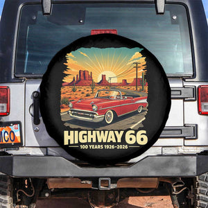Vintage Highway 66 100th Anniversary Souvenir Spare Tire Cover TS14 No hole Black Print Your Wear