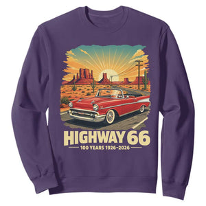Vintage Highway 66 100th Anniversary Souvenir Sweatshirt TS14 Purple Print Your Wear