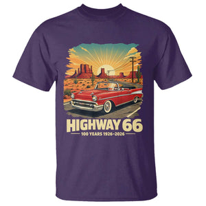 Vintage Highway 66 100th Anniversary Souvenir T Shirt TS14 Purple Print Your Wear