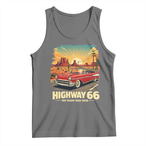 Vintage Highway 66 100th Anniversary Souvenir Tank Top TS14 Black Heather Print Your Wear