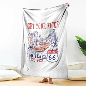 Highway 66 Get Your Kicks Centennial Road Trip 1926-2026 Throw Blanket TS14 Print Your Wear