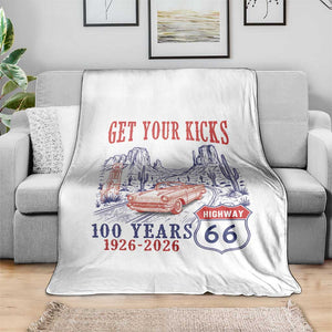 Highway 66 Get Your Kicks Centennial Road Trip 1926-2026 Throw Blanket TS14 Print Your Wear