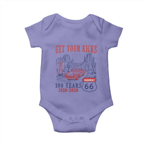 Highway 66 Get Your Kicks Centennial Road Trip 1926-2026 Baby Onesie TS14 Violet Print Your Wear