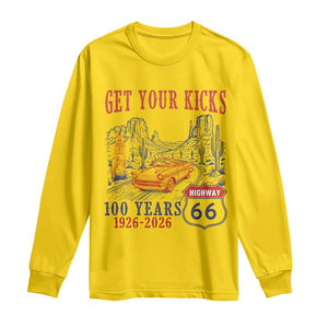 Highway 66 Get Your Kicks Centennial Road Trip 1926-2026 Long Sleeve Shirt TS14 Daisy Print Your Wear
