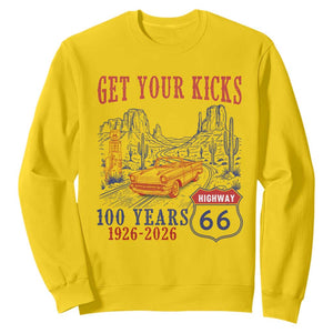 Highway 66 Get Your Kicks Centennial Road Trip 1926-2026 Sweatshirt TS14 Daisy Print Your Wear