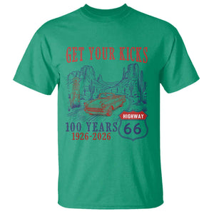 Highway 66 Get Your Kicks Centennial Road Trip 1926-2026 T Shirt TS14 Irish Green Print Your Wear
