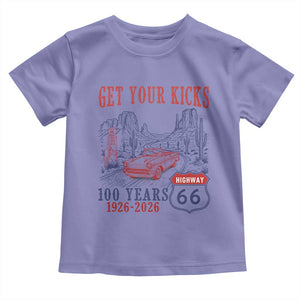 Highway 66 Get Your Kicks Centennial Road Trip 1926-2026 Toddler T Shirt TS14 Violet Print Your Wear