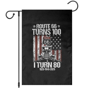 Route Highway 66 Turns 100 I Turn 80 Garden Flag Vintage 1946 America Road Sign America Antique Car Lover 80th Birthday Gift
