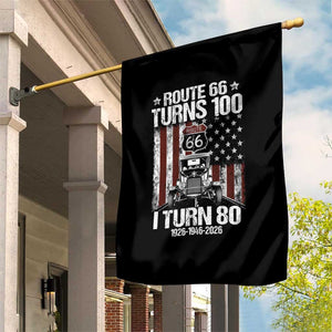 Route Highway 66 Turns 100 I Turn 80 Garden Flag Vintage 1946 America Road Sign America Antique Car Lover 80th Birthday Gift