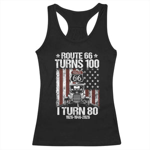 Route Highway 66 Turns 100 I Turn 80 Racerback Tank Top Vintage 1946 America Road Sign America Antique Car Lover 80th Birthday Gift
