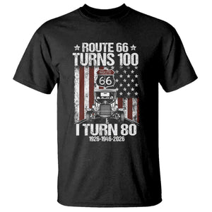 Route Highway 66 Turns 100 I Turn 80 T Shirt Vintage 1946 America Road Sign America Antique Car Lover 80th Birthday Gift
