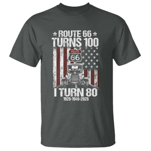 Route Highway 66 Turns 100 I Turn 80 T Shirt Vintage 1946 America Road Sign America Antique Car Lover 80th Birthday Gift