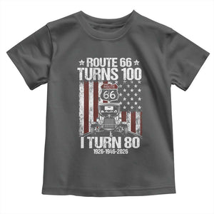 Route Highway 66 Turns 100 I Turn 80 Toddler T Shirt Vintage 1946 America Road Sign America Antique Car Lover 80th Birthday Gift