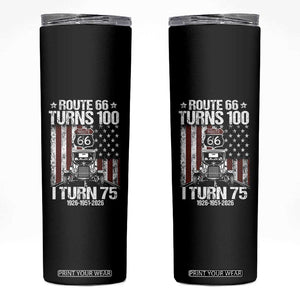 Route Highway 66 Turns 100 I Turn 75 Skinny Tumbler Vintage 1951 America Road Sign America Antique Car Lover 75th Birthday Gift
